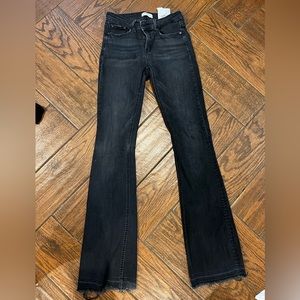 Zara black distressed flare jeans